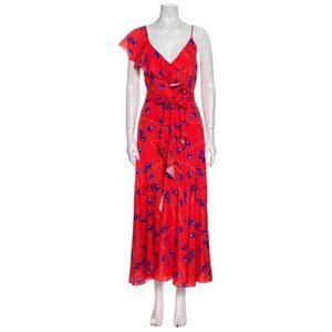 Borgo de Nor red floral print long dress. Size 4. Immaculate condition.